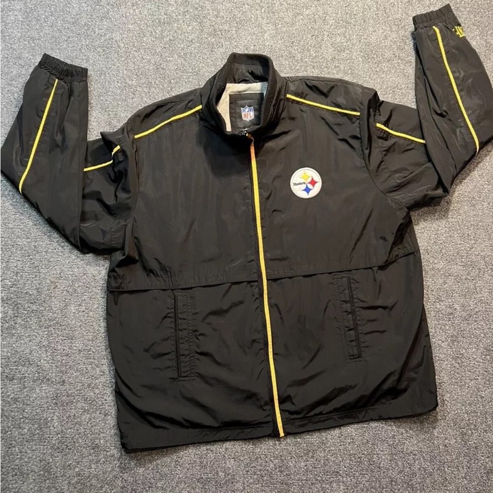 NFL‎ TEAM APPAREL PITTSBURGH STEELERS Men's Lined Windbreaker Jacket XL Full Zip
